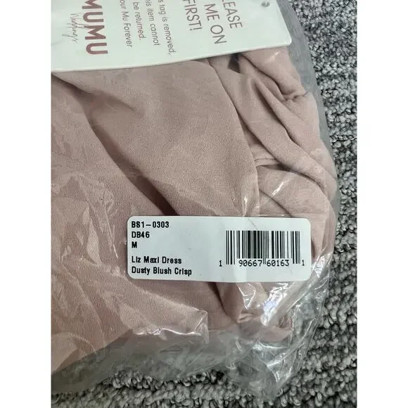 Show Me Your Mumu Liz Maxi Bridesmaid Wedding Dress Dusty Blush Crisp NWT$188 M - Picture 9 of 9